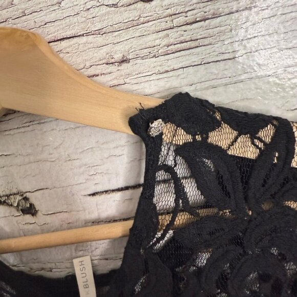 Pink Blush Long Sleeve Lace Black Maxi Maternity Dress Size medium - Picture 6 of 9